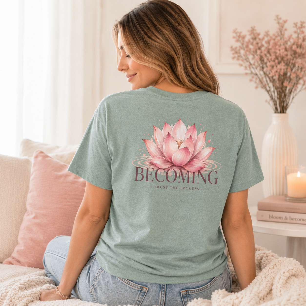 Becoming Lotus Shirt | Trust the Process Inspirational Graphic Tee for Women